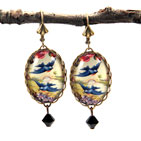 Gray Rockin' Robin Round Earrings